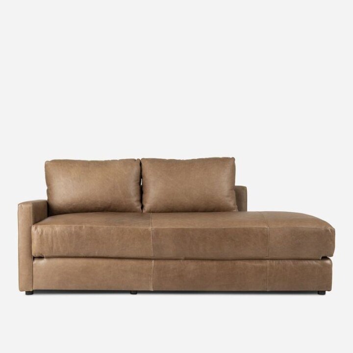 Delia Leather Sleeper Couch Codiac Taupe