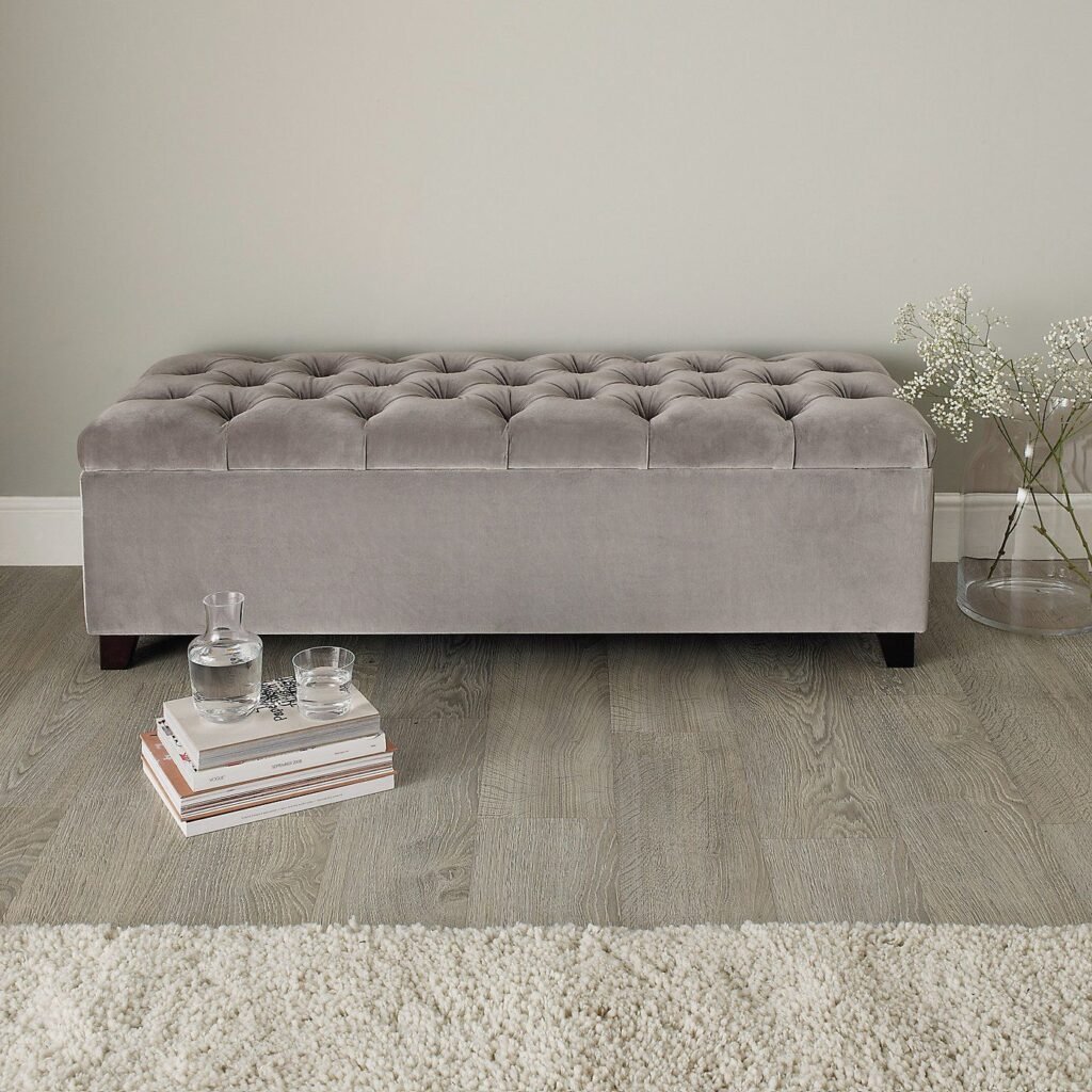 Buttoned Top Storage Ottoman