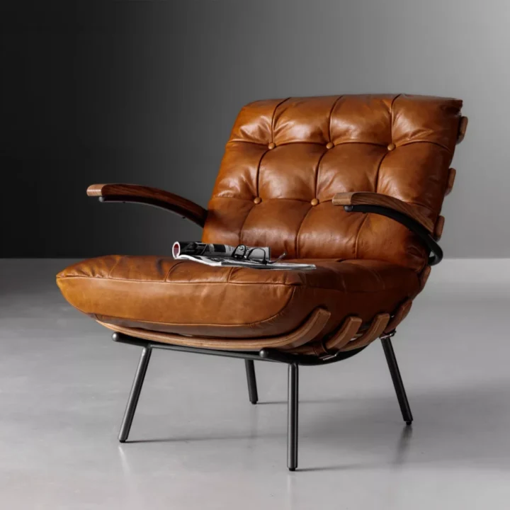 Fidel Leather Armchair – Tan