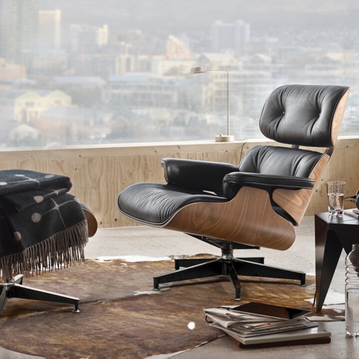 Snowden Leather Lounge Chair – Black