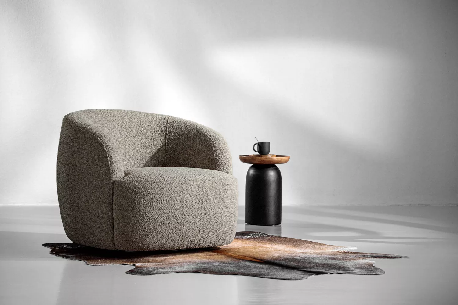 Tayson Swivel Armchair - Stone
