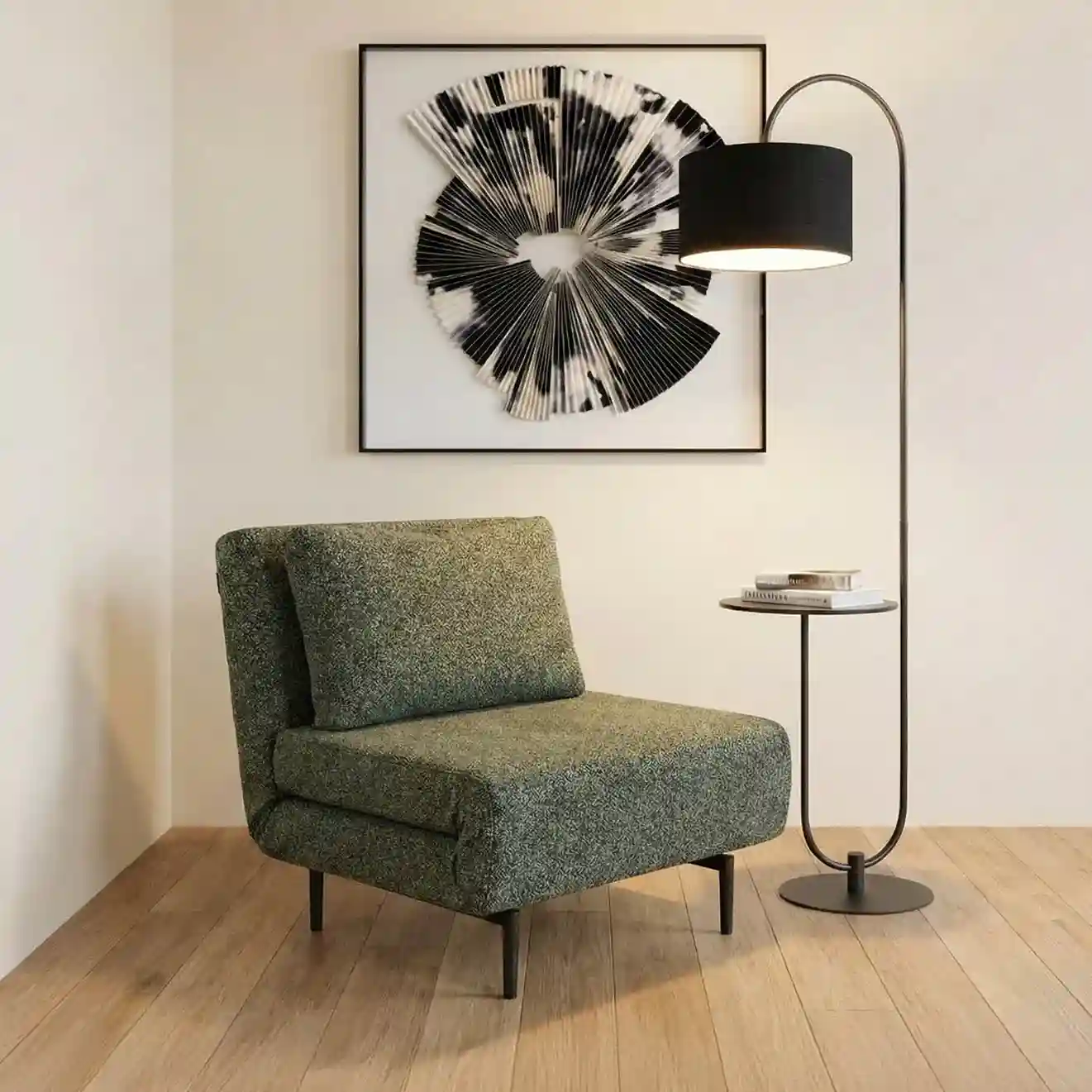 Alva Swivel Chair & SLEEPER Sofa – Moss Green